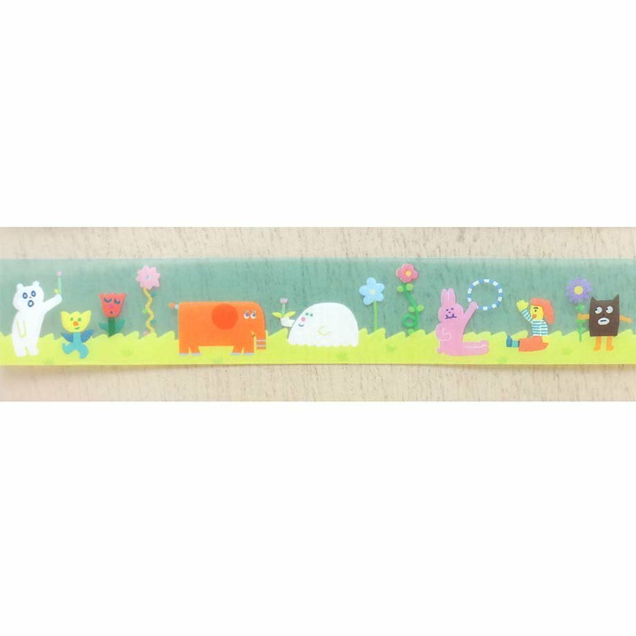 Hyogensha 20mm Clear Masking Tape－AIUEO Series (Japanese Stationery Brand)
