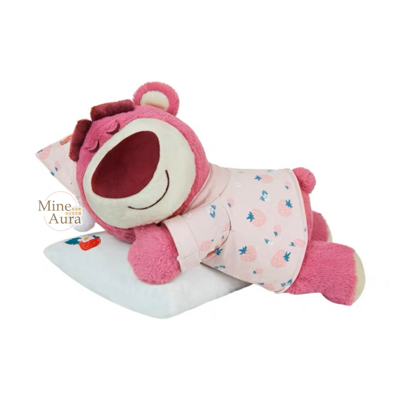 (限時特價) 熊抱哥 Lotso居家系列 睡顏 趴趴 L號 娃娃 玩偶 有草莓味 玩具總動員 Toy Story -上海迪士尼樂園