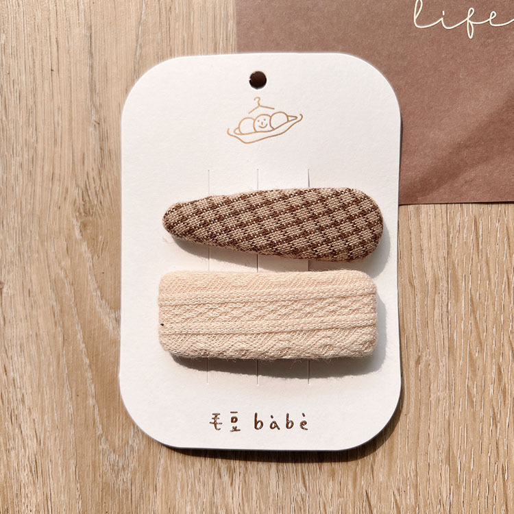 復古格紋麻花髮夾