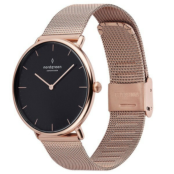 萬年鐘錶 - Nordgreen 北歐極簡風腕錶  ND手錶 Native 本真  黑面玫瑰金米蘭錶帶女錶  NR32RGMEROBL  錶徑32MM