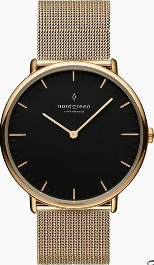 萬年鐘錶 - Nordgreen 北歐極簡風腕錶  ND手錶 Native 本真  黑面玫瑰金米蘭錶帶女錶  NR32GOMEGOBL  錶徑32MM