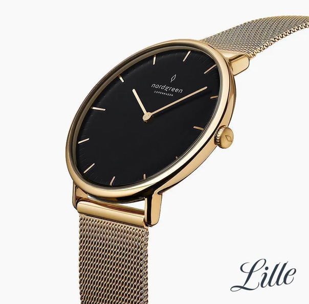 萬年鐘錶 - Nordgreen 北歐極簡風腕錶  ND手錶 Native 本真  黑面玫瑰金米蘭錶帶女錶  NR32GOMEGOBL  錶徑32MM