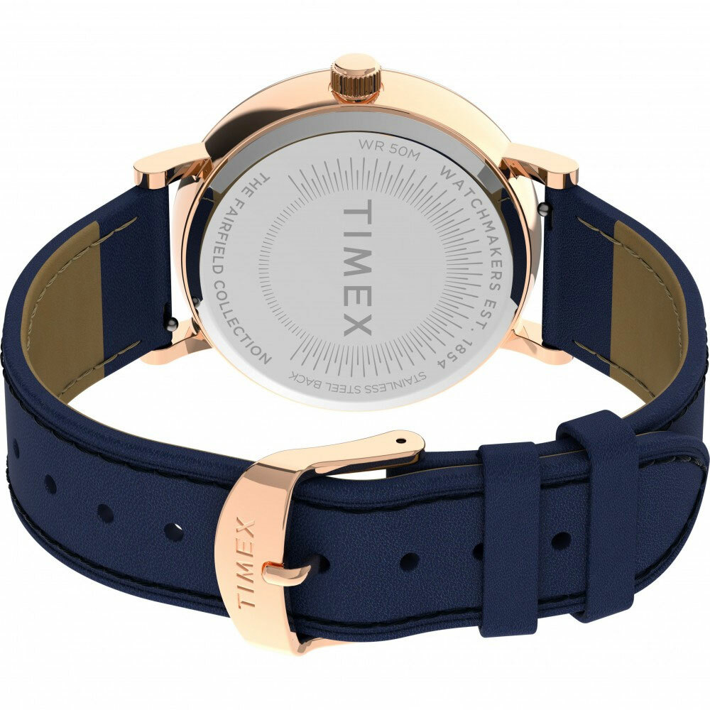 萬年鐘錶 - TIMEX 天美時  INDIGLO 冷光燈 簡約經典皮革款女錶 TW2U95900 錶徑 37MM