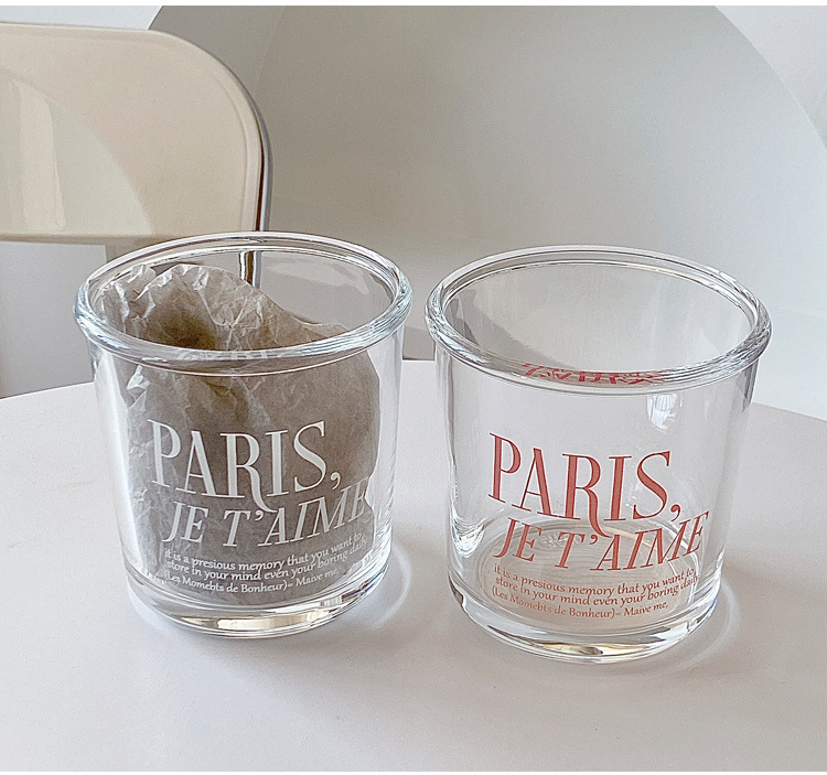 《1932》簡約字母寬口玻璃咖啡杯400ML