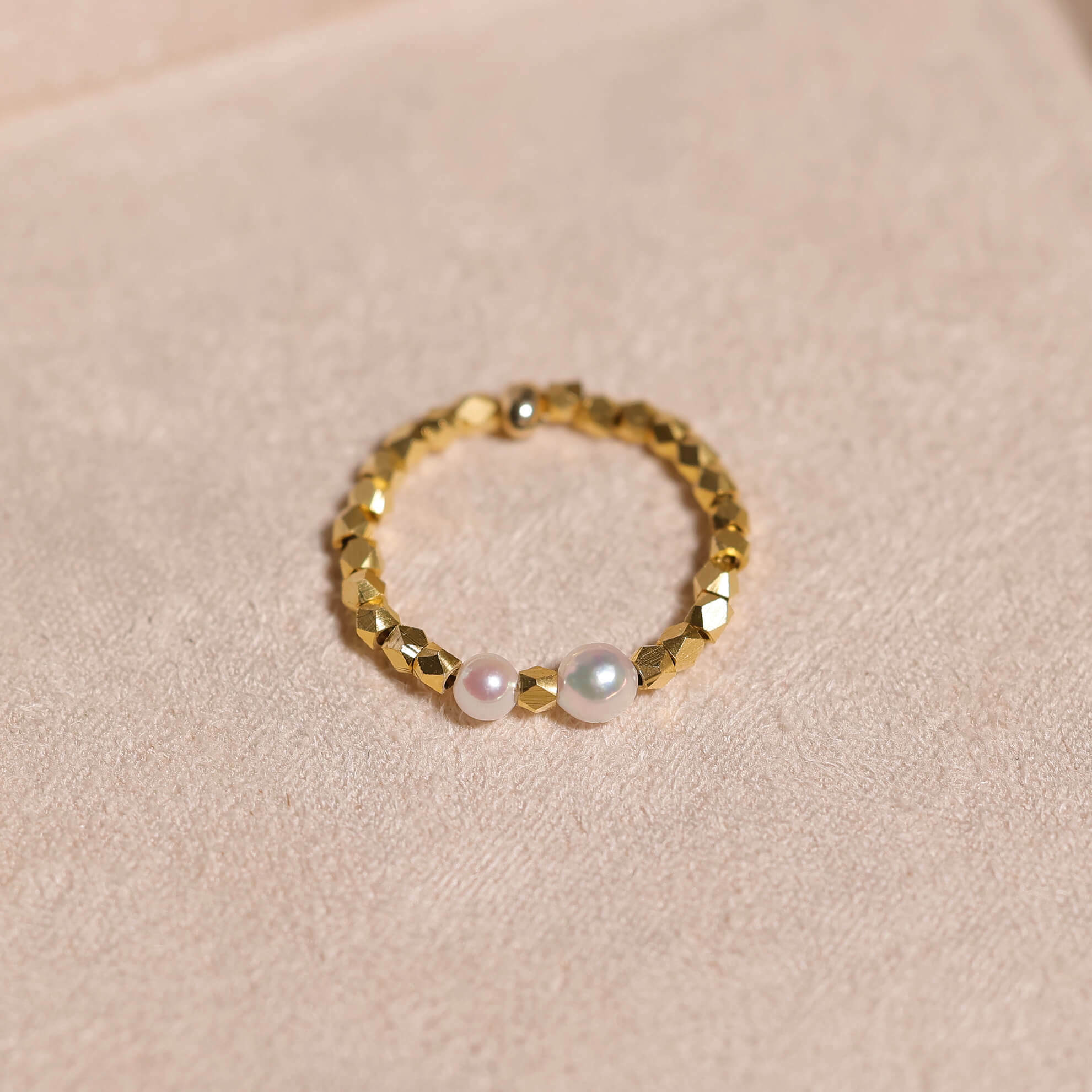 雙珠BABY AKOYA小金粒戒指（產品編號：RP003）