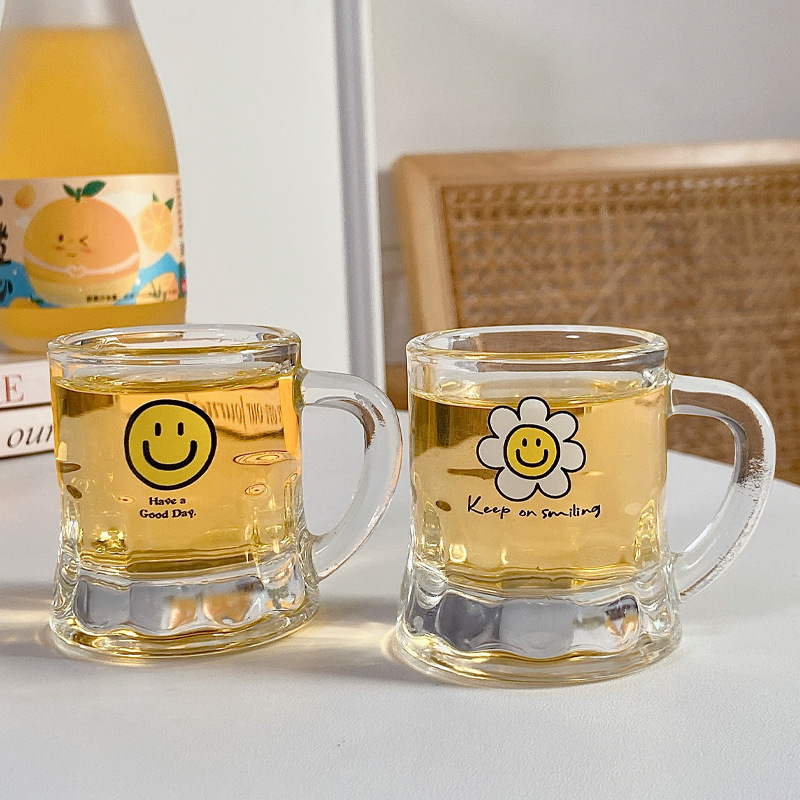 《1937》笑臉花玻璃燒酒杯50ML