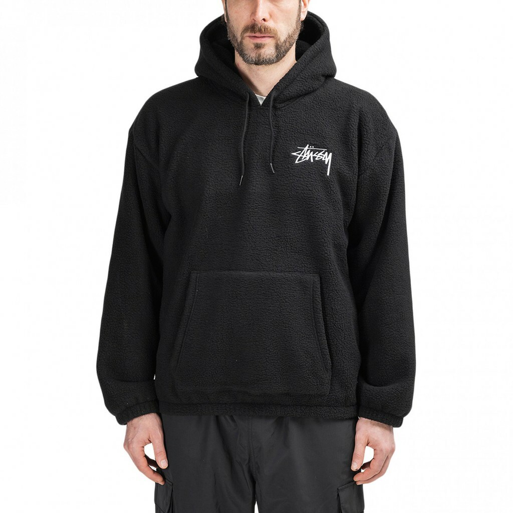 ☆ETW☆【EASY TO WEAR】STUSSY BRONSON POLAR FLEECE HOOD 毛料 絨毛 帽T 現貨 黑 咖啡