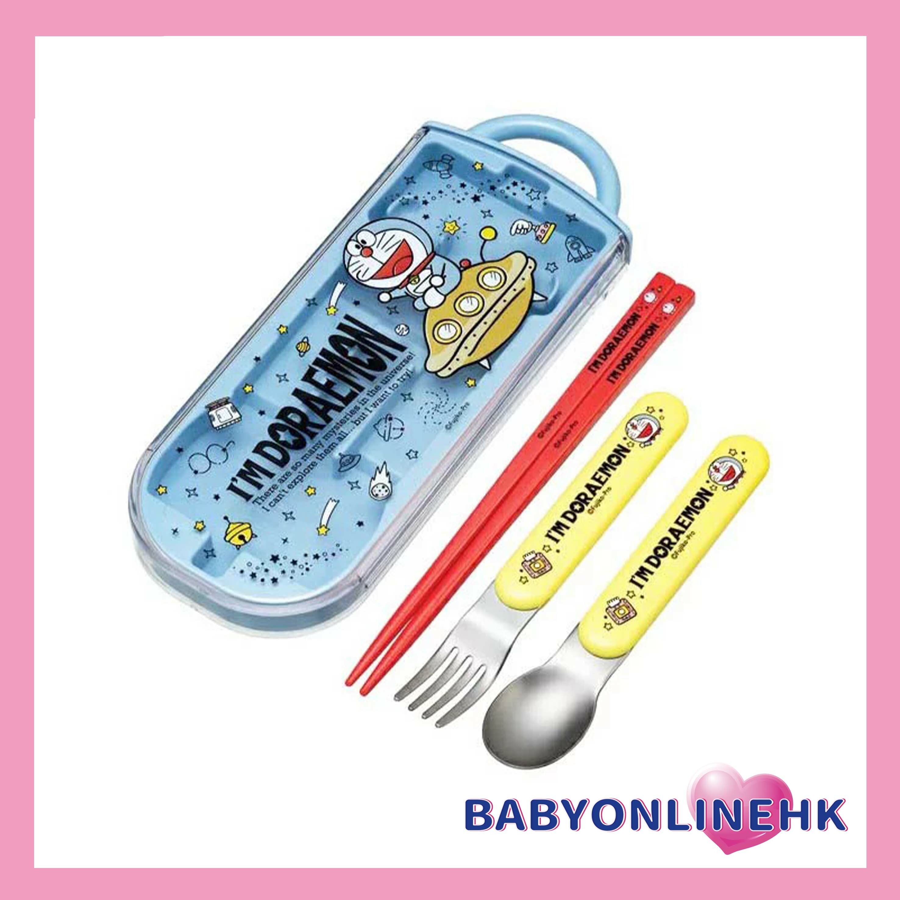 哆啦A夢 日本製 抗菌筷子勺叉TACC2AG 滑蓋三件式餐具組 Ag+ (藍太空款) 非常適合運動會、遠足、戶外休閒、野營、釣魚、送禮、饋贈等