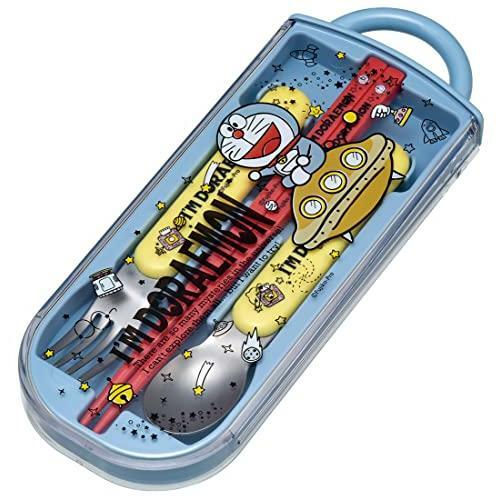 哆啦A夢 日本製 抗菌筷子勺叉TACC2AG 滑蓋三件式餐具組 Ag+ (藍太空款) 非常適合運動會、遠足、戶外休閒、野營、釣魚、送禮、饋贈等