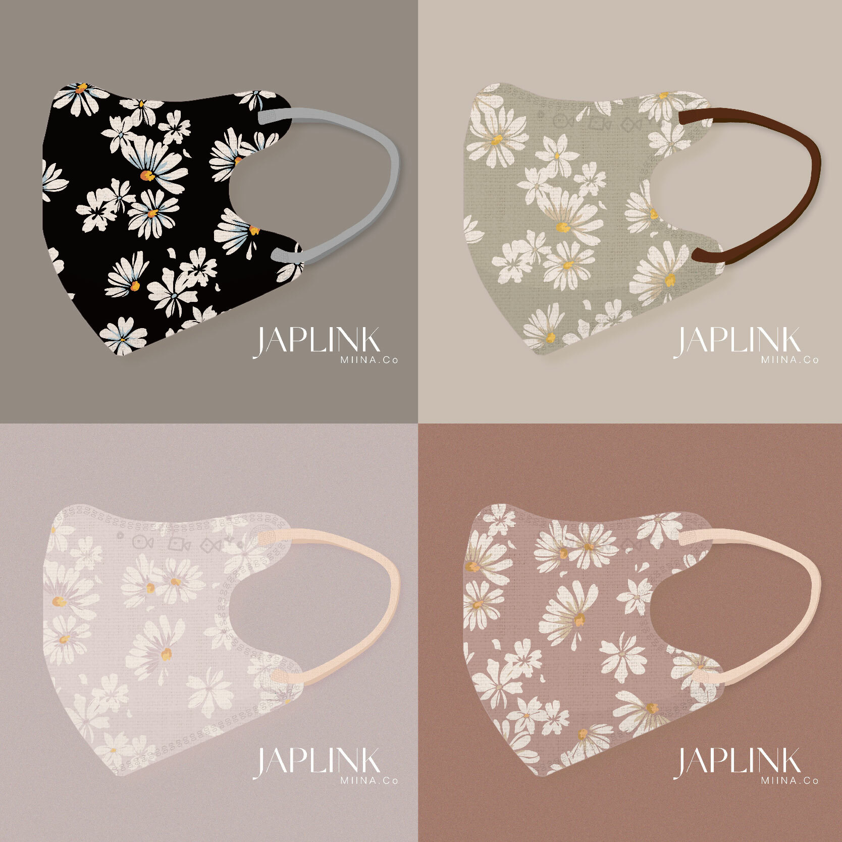 JAPLINK【 VXS 0~3歲 】3D 立體幼童口罩 / 小雛菊