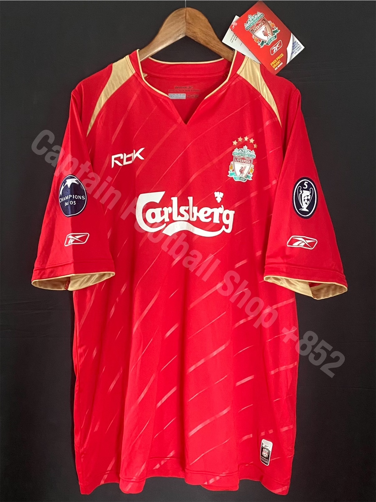 (BNWT) Liverpool 2005-2006 UEFA Champions League Reebok Home Shirt #23 CARRAGHER