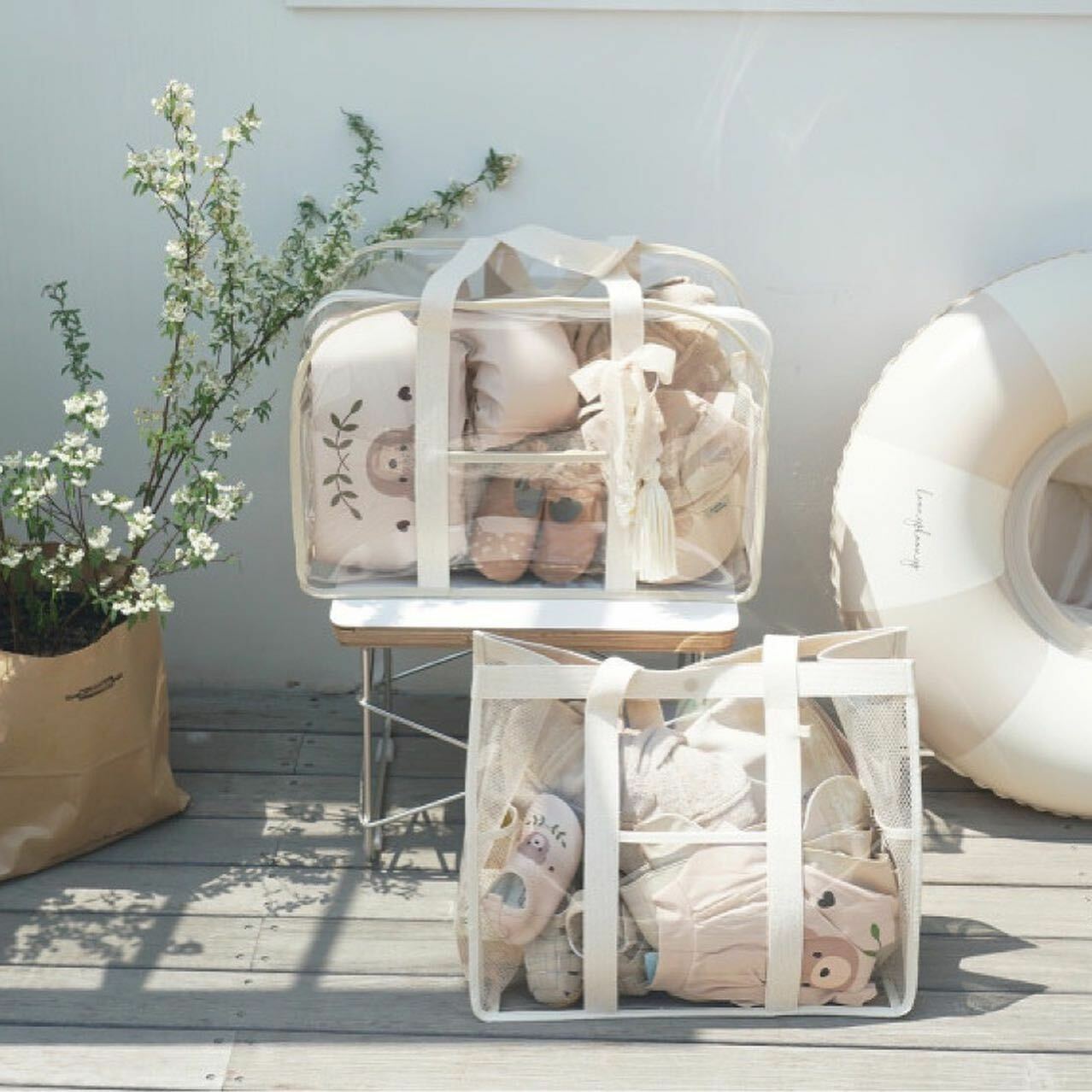 沙灘白簡約沙灘包