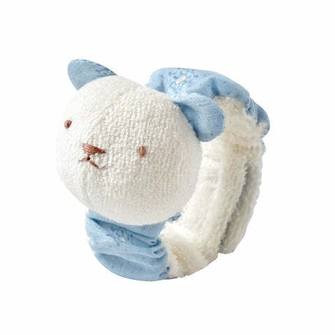 日本製 10mois SOULEIADO 小熊搖鈴手帶-藍色