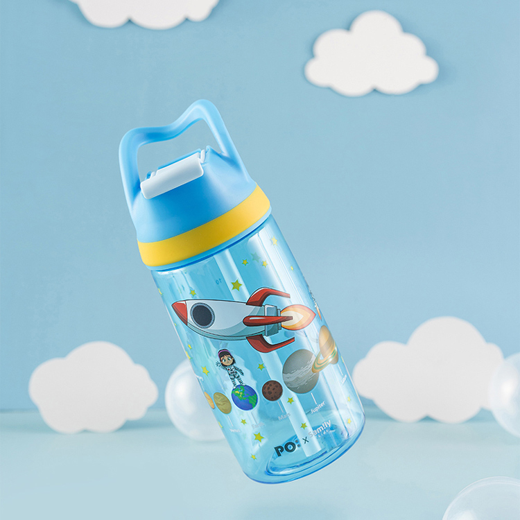 PO: 丹麥兒童Tritan防漏水壺350ml(藍-火箭)