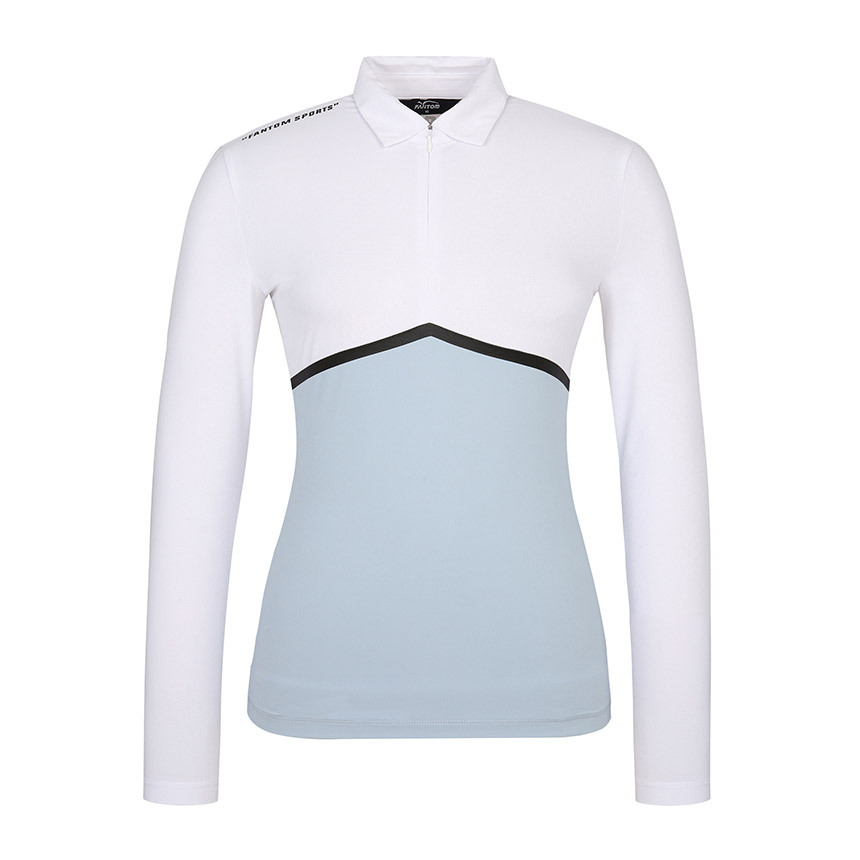 女【現貨】5折起/ 韓國FanTom 正品同步/韓版雙拼色V領冰涼感長袖T卹 /網美推薦高爾夫球冰涼感衣/ #MW112337