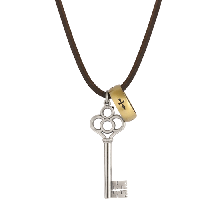 Bico項鍊，男士項鍊 圓環與鑰匙造型；持有你靈魂的鑰匙 （3069）