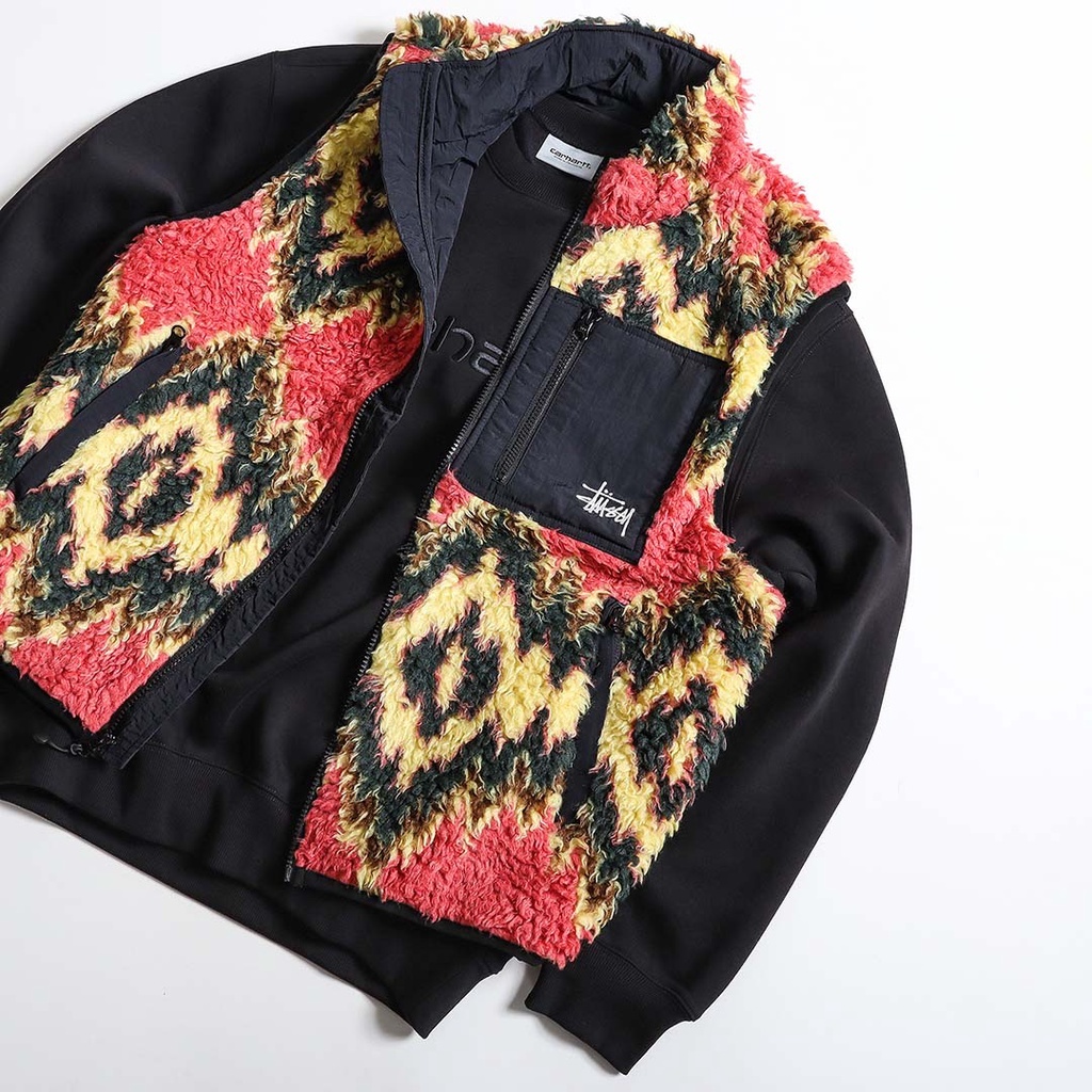 ☆ETW☆【EASY TO WEAR】STUSSY FILLMORE SHERPA VEST 民族風毛料鋪