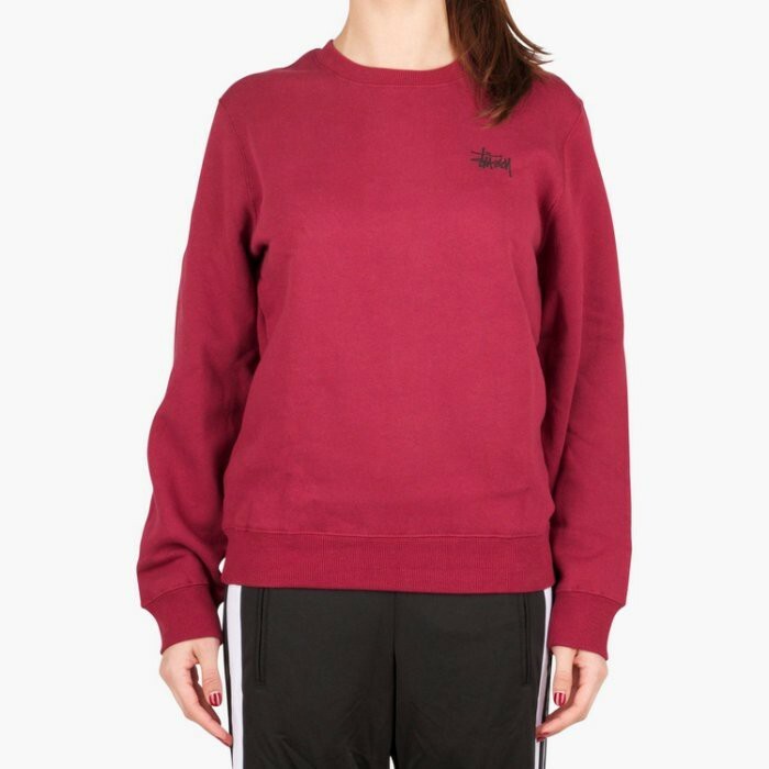 ☆ETW☆【EASY TO WEAR】女版 Stussy Basic Crew 大小logo 經典 大學T 現貨 黑 酒紅