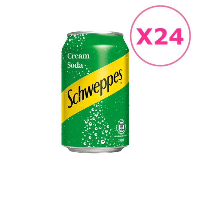 Schweppes 玉泉忌廉汽水【330ml x 24 罐】