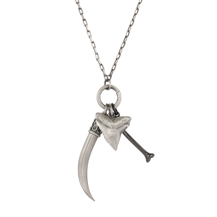 Bico項鍊，男士項鍊 鯊魚牙與骨頭造型；力量的崇拜威武不屈（3106）