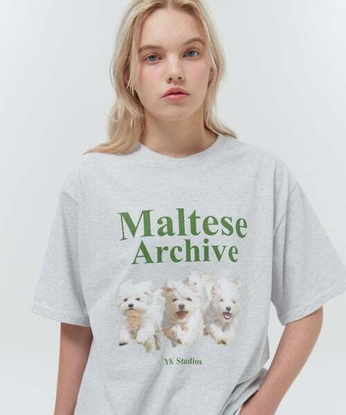 WAIKEI - Maltese archive half sleeve tshirt (MELANGE WHITE)