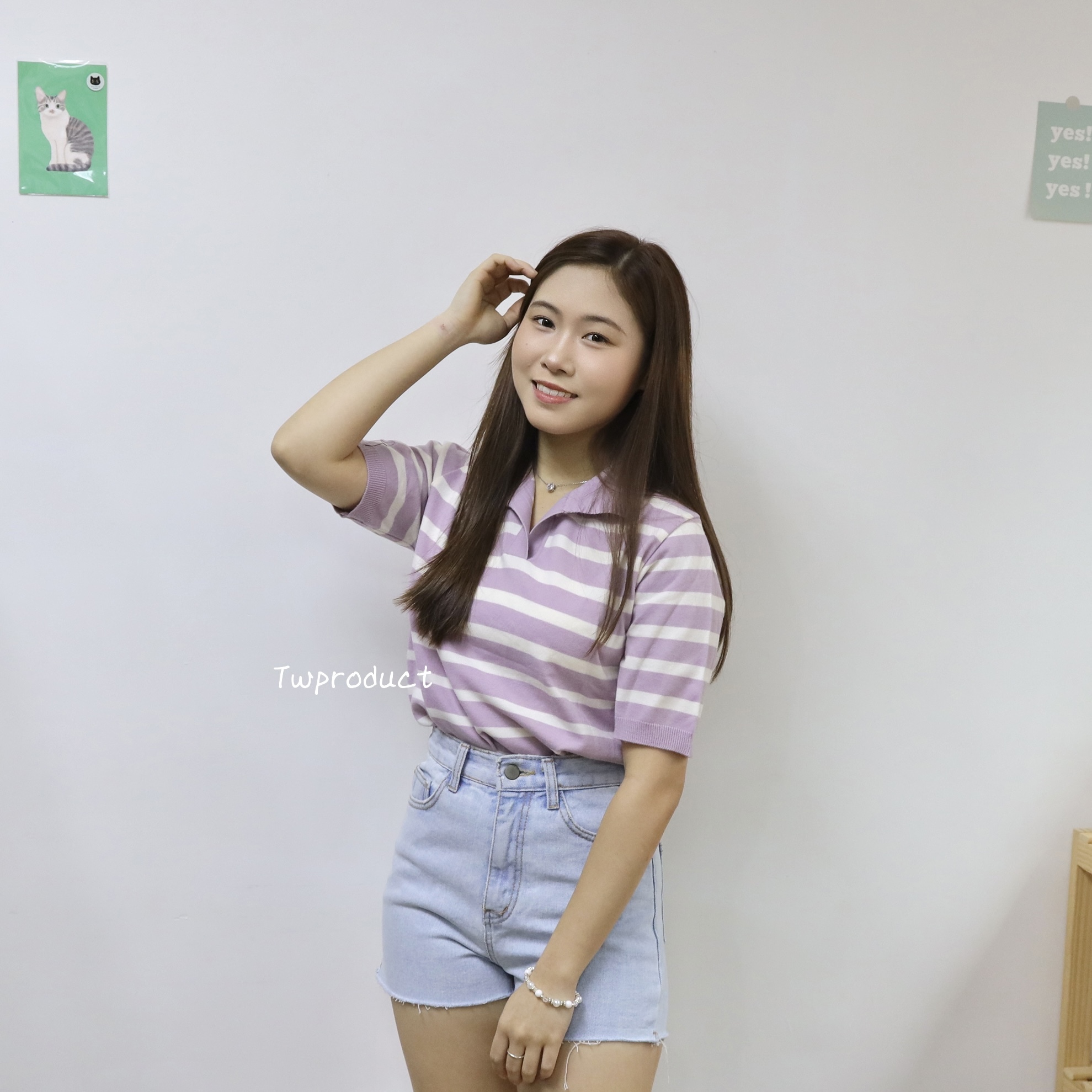✨ ||TOP372|| 青春反領橫紋隨意Top