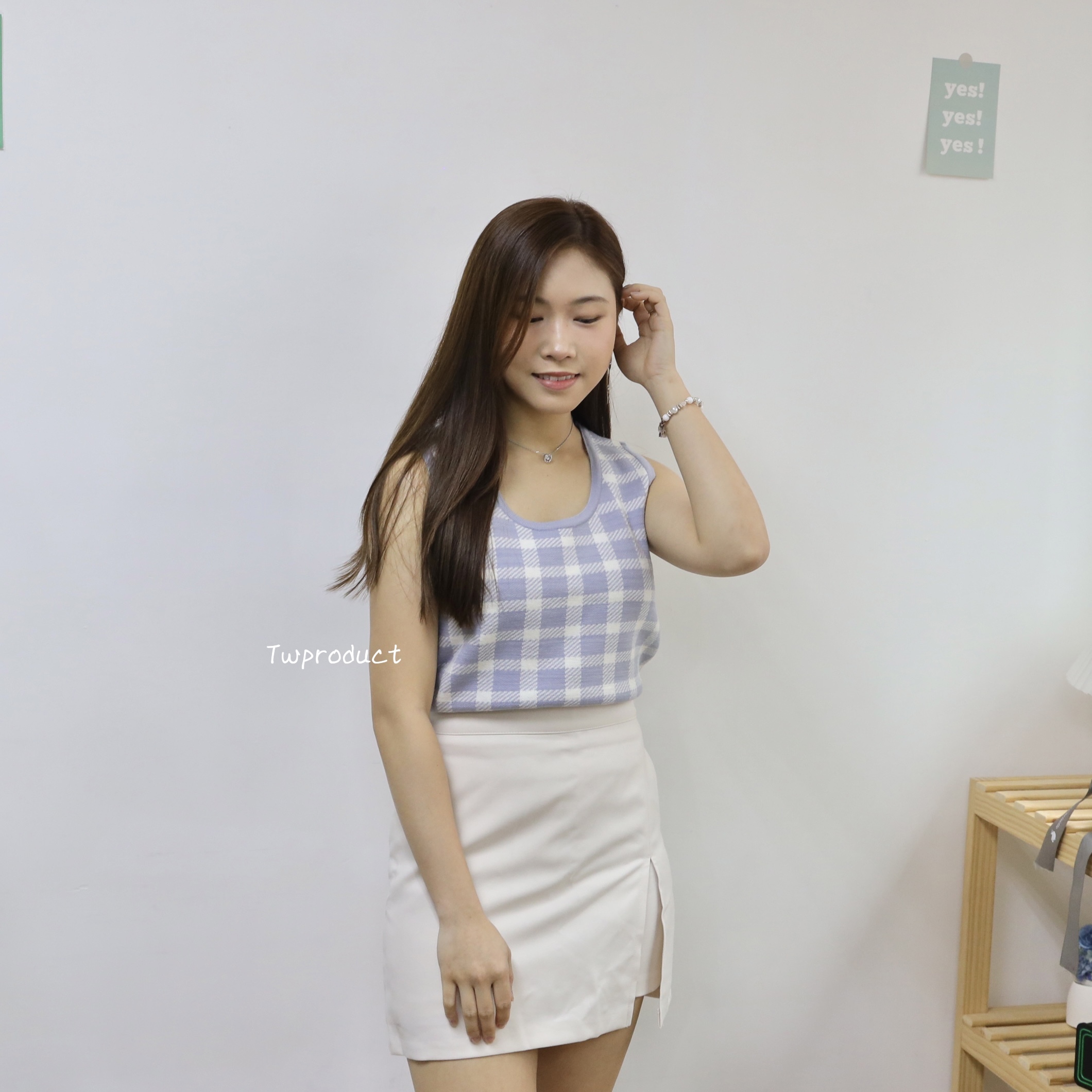 ✨ ||VEST48|| 活潑圓領格仔背心