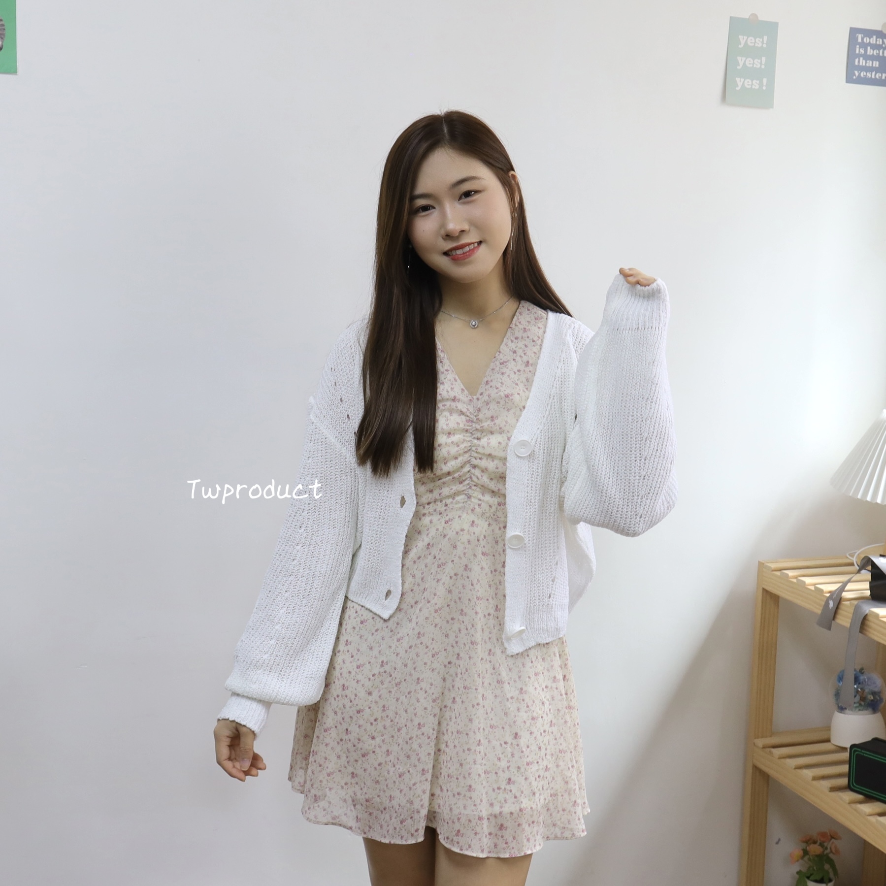 ✨ ||CA127|| 微縷紋簡單中長針織外套