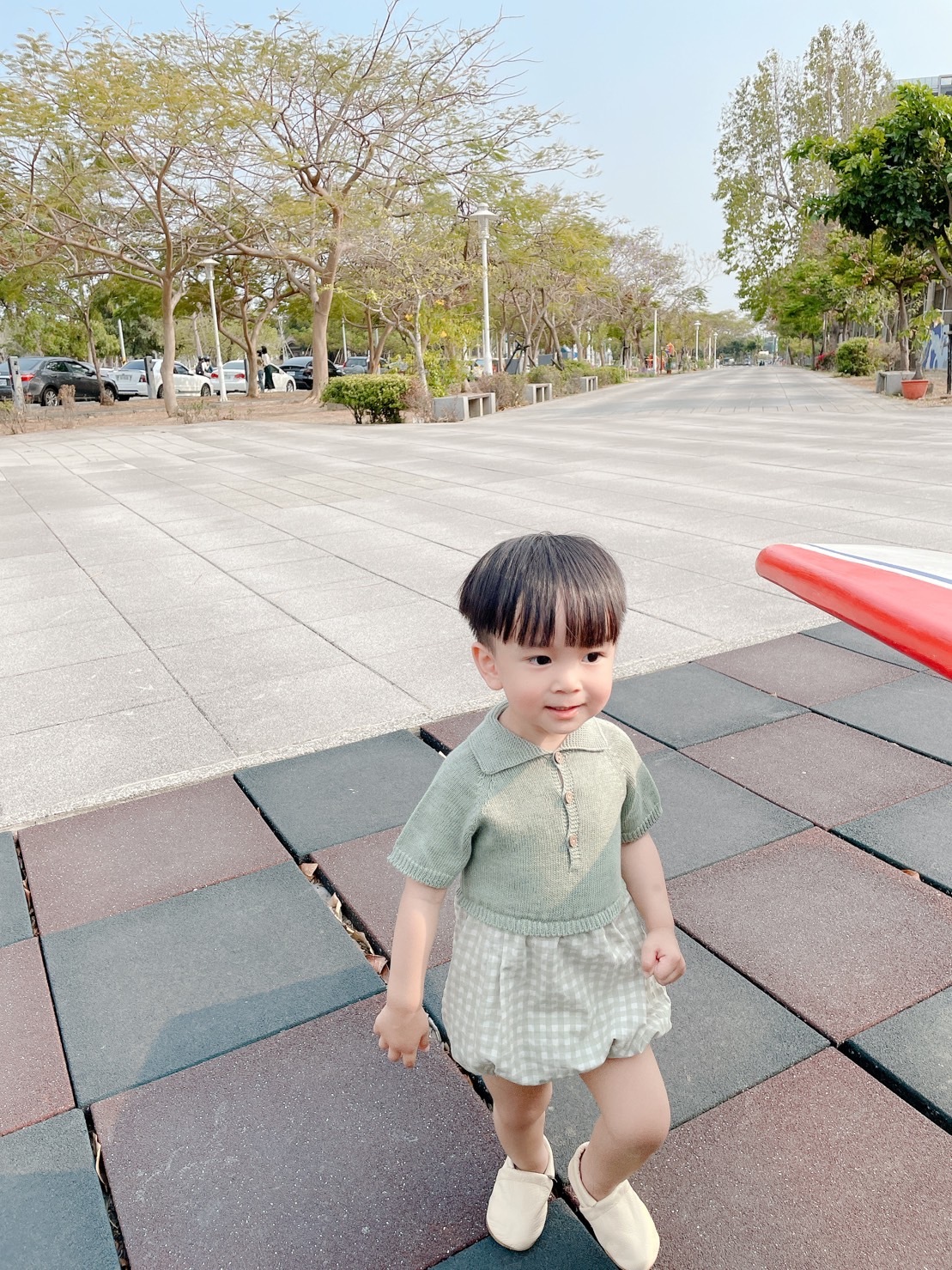 【口水款】葡萄牙Wedoble 純棉維希格拼接包屁衣 - Dry Green