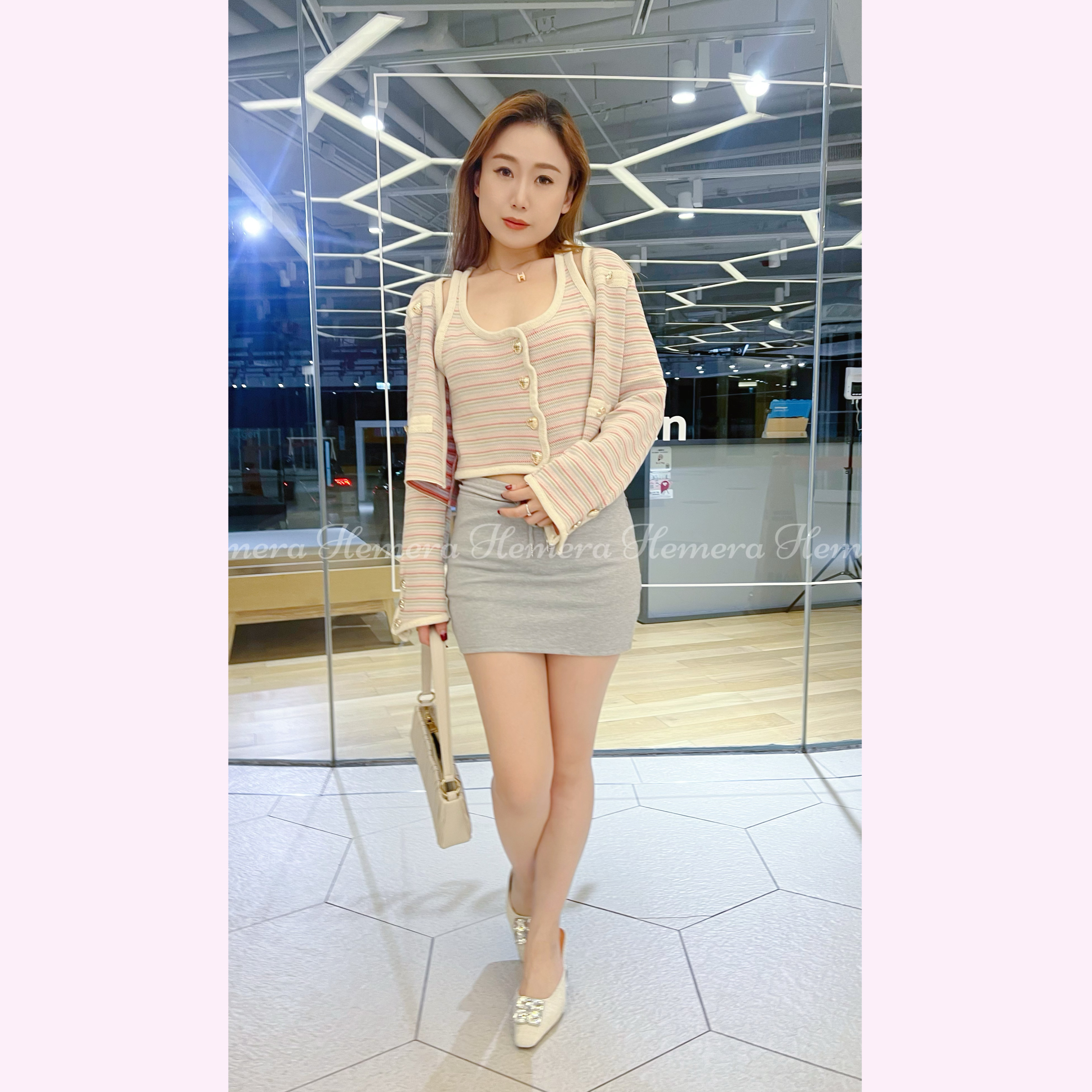 SK23W0369 棉質綁帶短裙褲