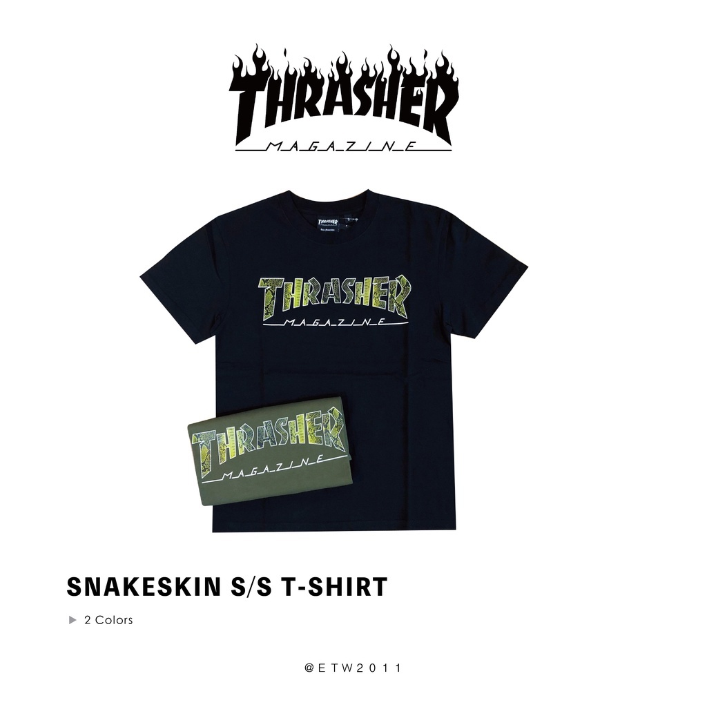 ☆ETW☆【EASY TO WEAR】日線 THRASHER SNAKESKIN S/S T-SHIRT 蟒蛇 蛇紋 短T 現貨