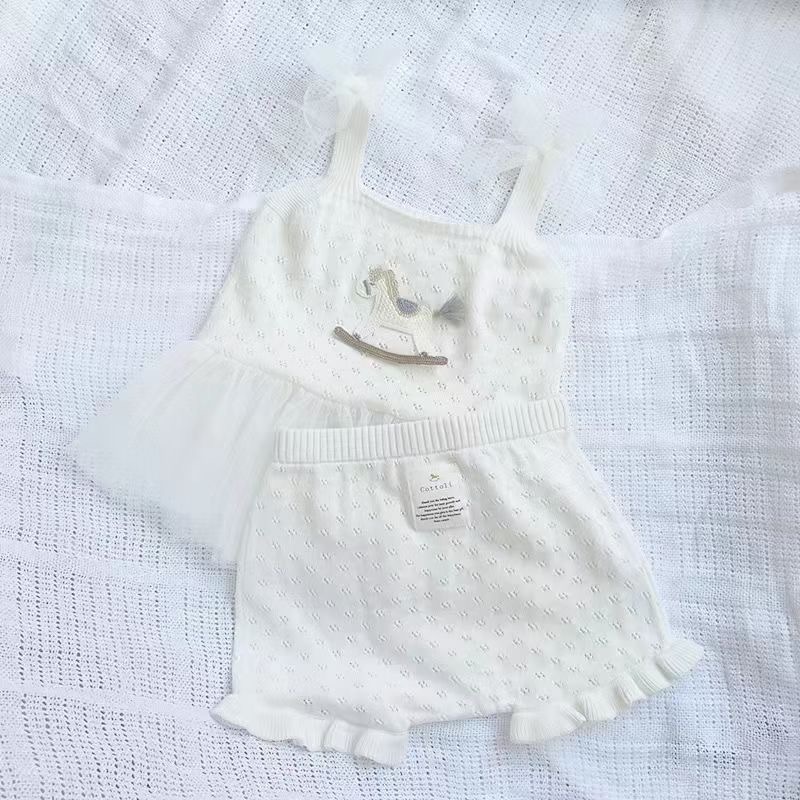 🌸日單 𝐂𝐨𝐭𝐭𝐨𝐥𝐢 小木馬高質薄針織吊帶套裝