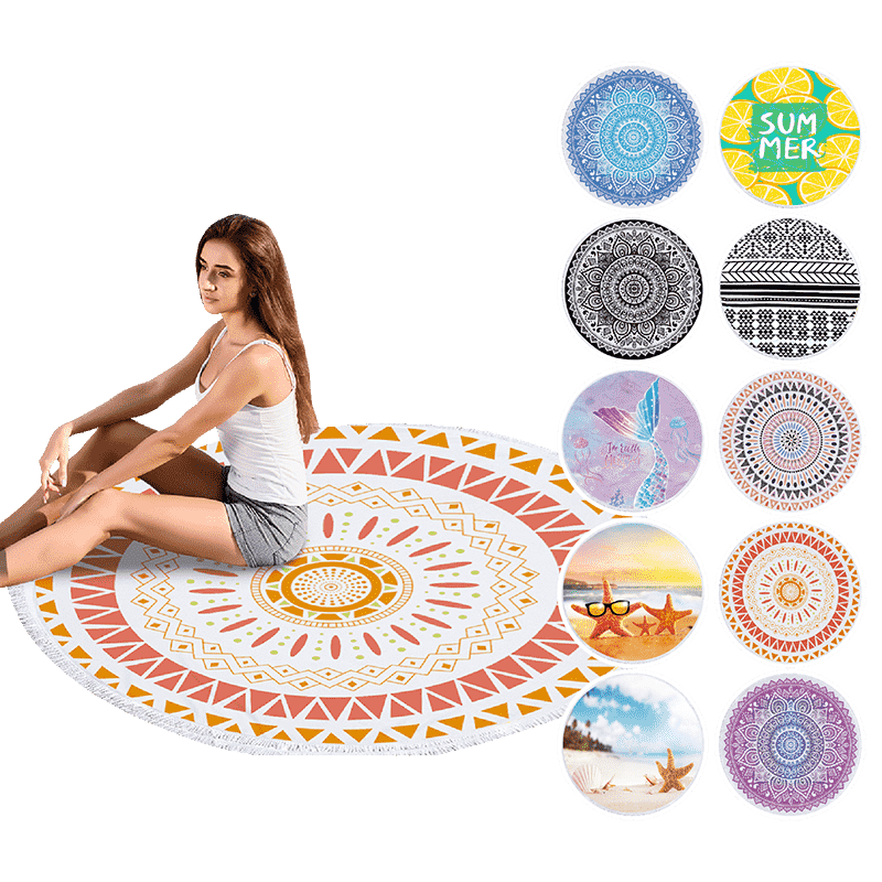 圓形流蘇沙灘巾