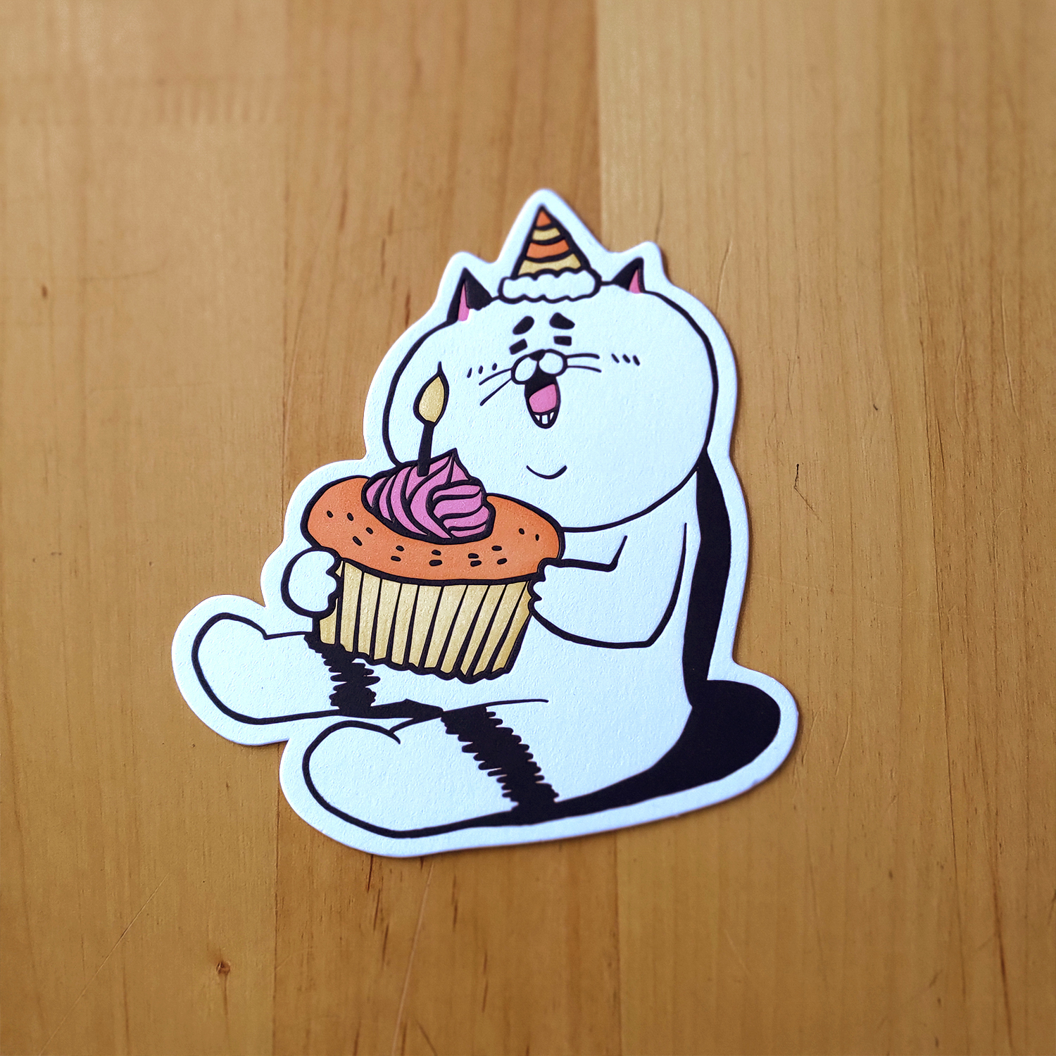 【ehcat貓室友】老背少凸版生日賀卡