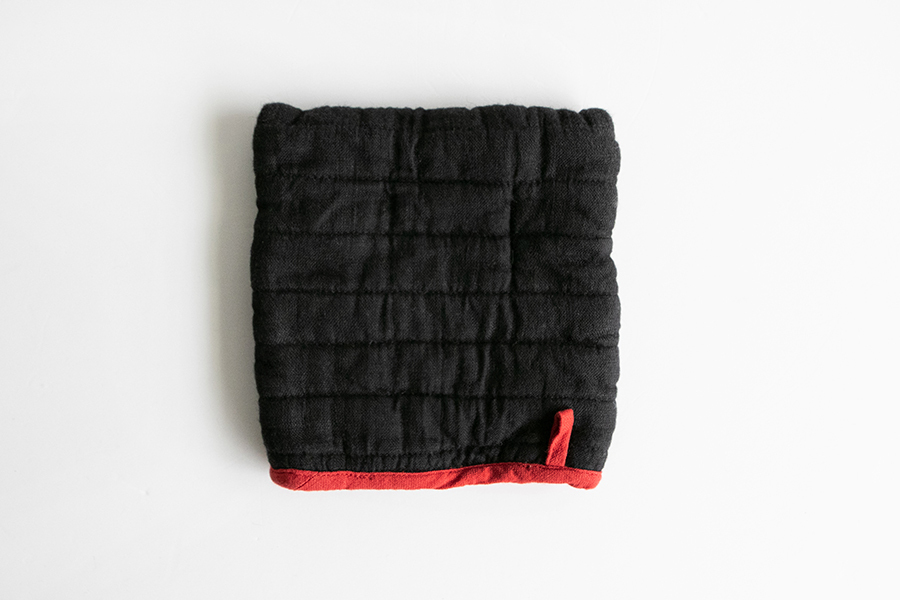 Lino e Lina-方形隔熱手套/黑底紅邊