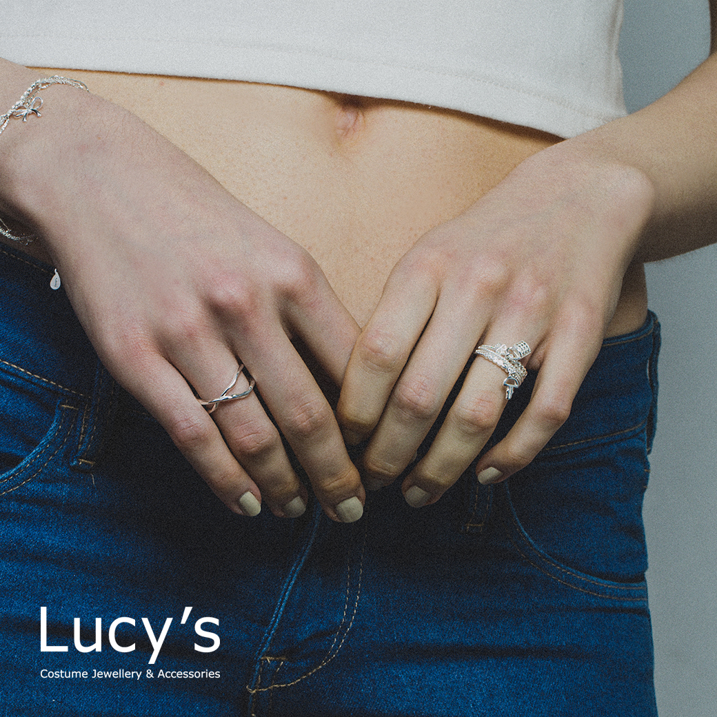 925純銀 交岔壓紋 開口戒 (94917)