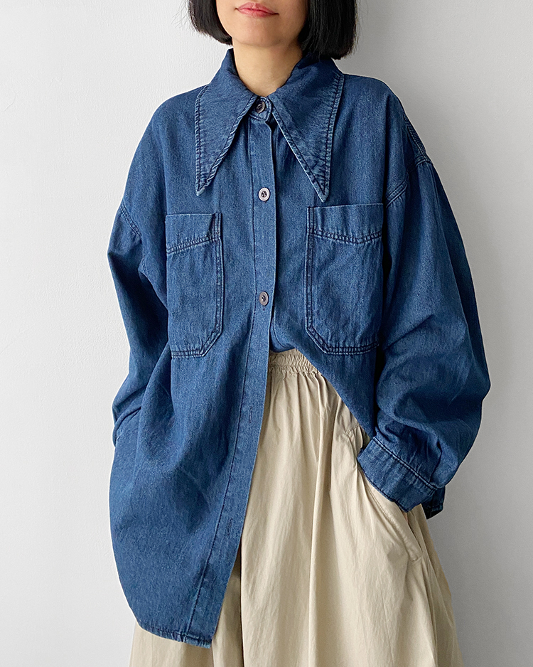 MFT-2288 尖領牛仔襯衫