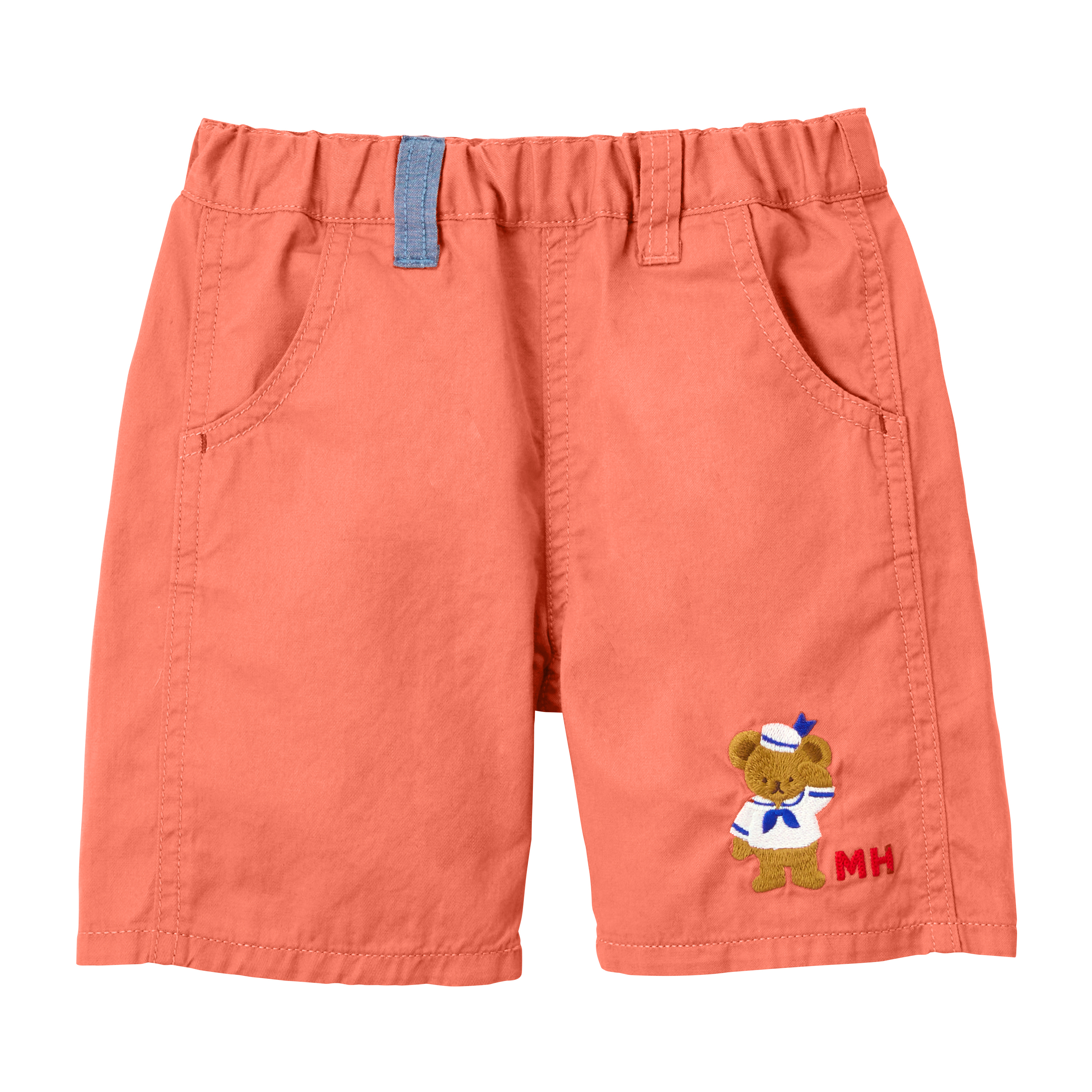 水手熊刺綉短褲