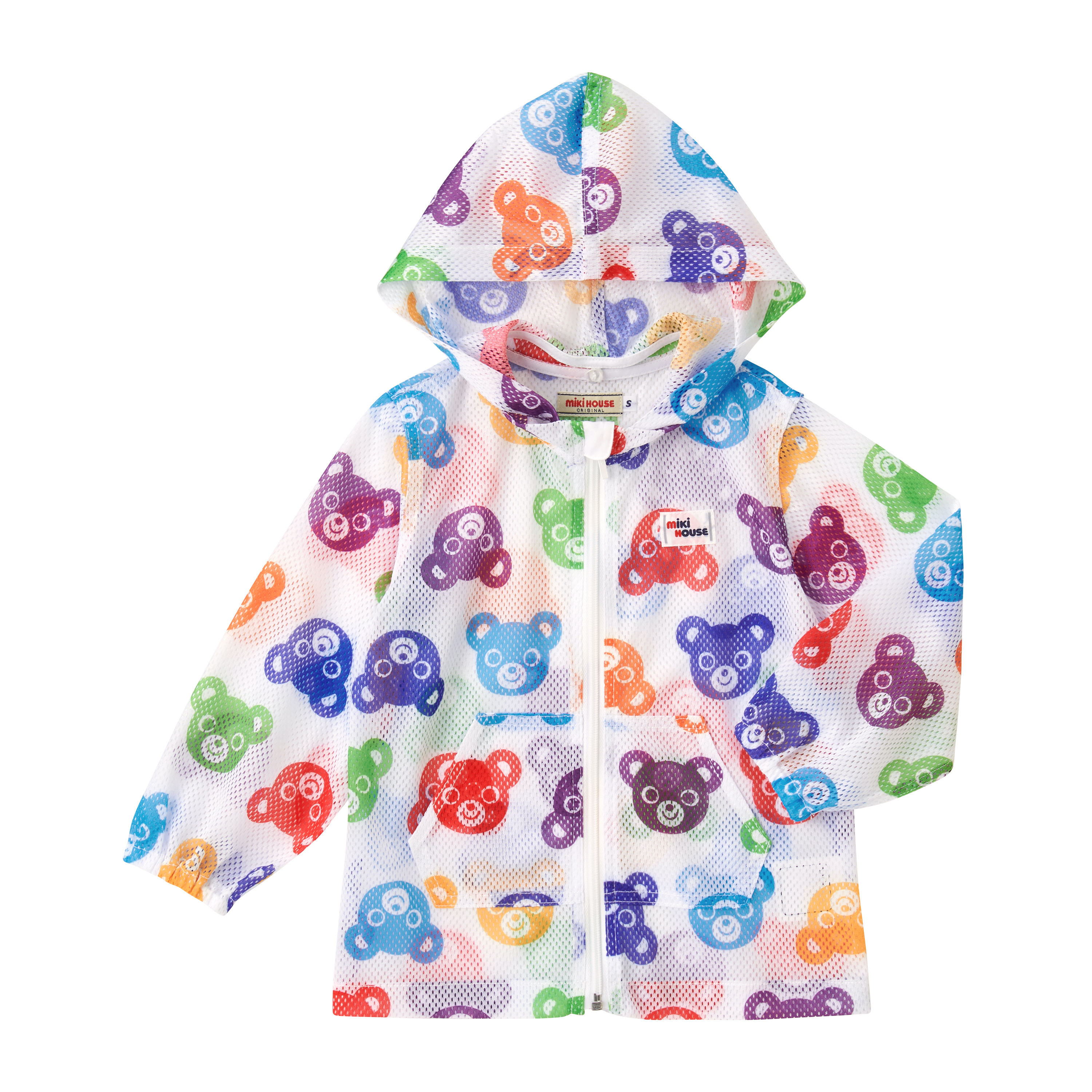 彩色小熊驅蟲網眼連帽衫