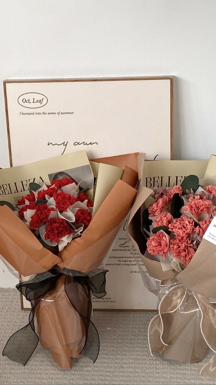 康乃馨永生花束-法式優雅