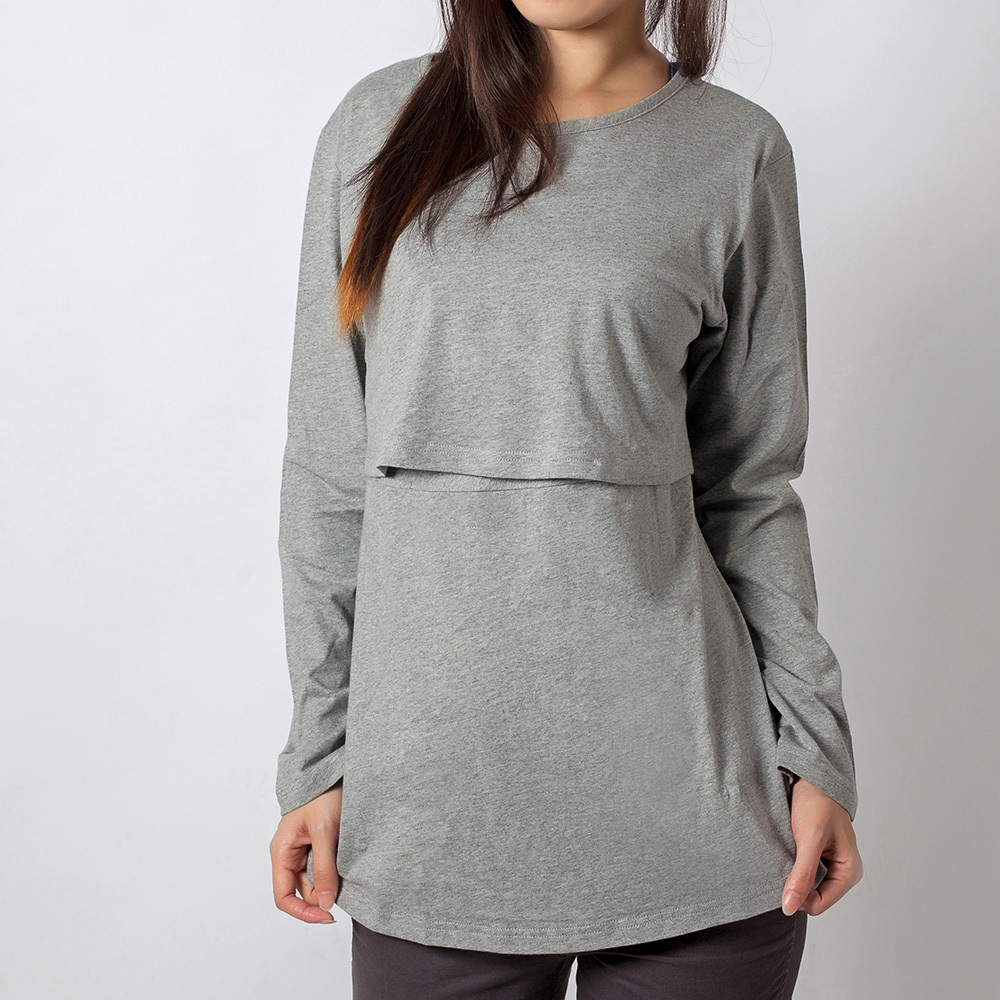 長袖哺乳衣 | 藍天畫布有機棉