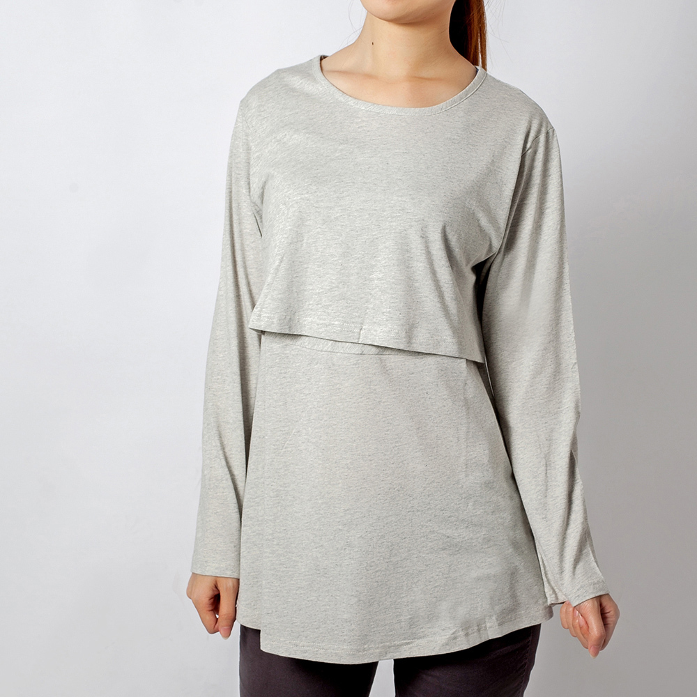 長袖哺乳衣 | 藍天畫布有機棉