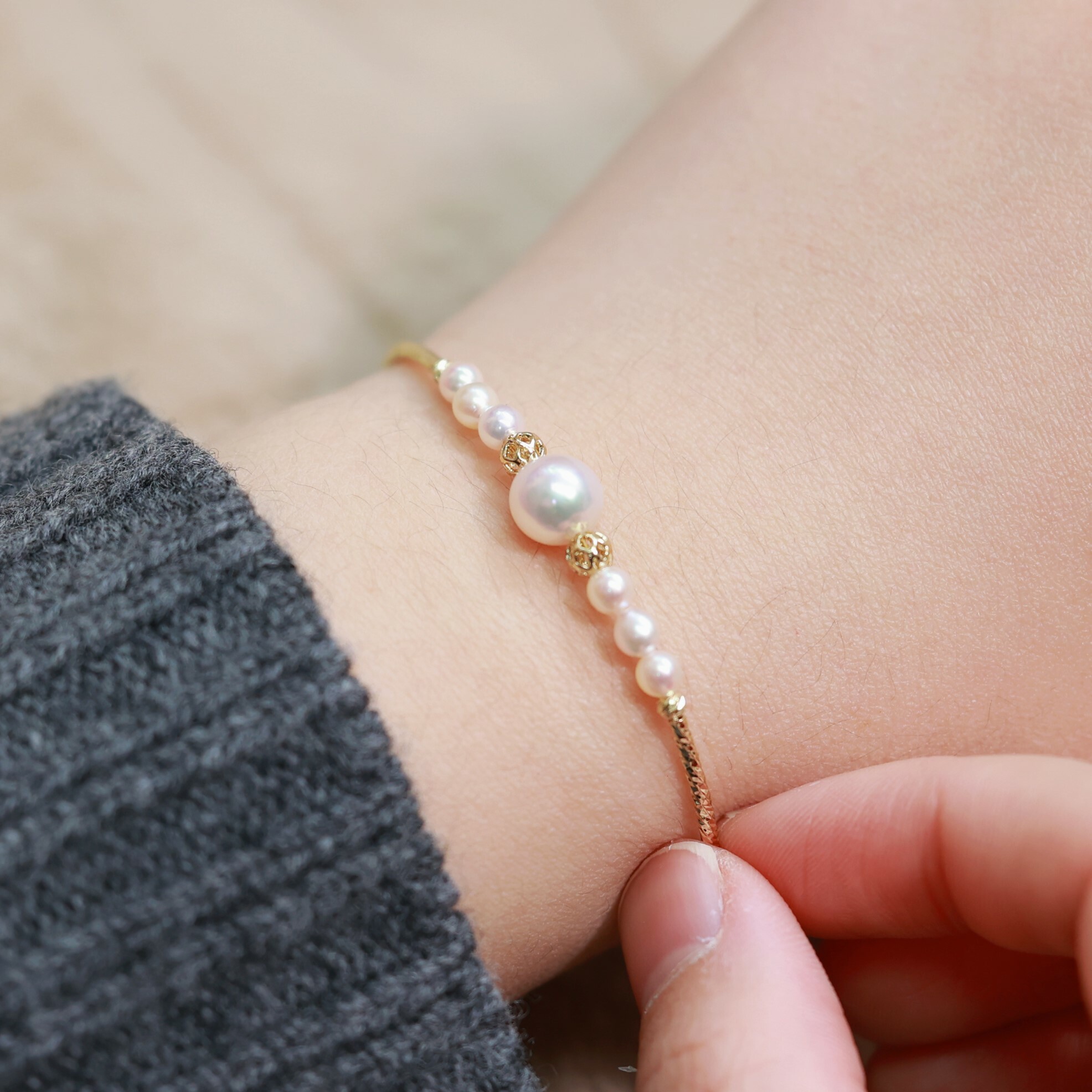 粉調AKOYA軟鈪款手鏈（產品編號：BP004）