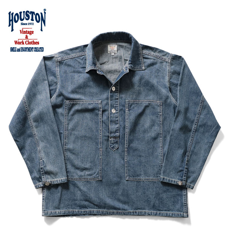 HOUSTON - USA COTTON DENIM PULLOVER SHIRT #40696 美國棉丹寧