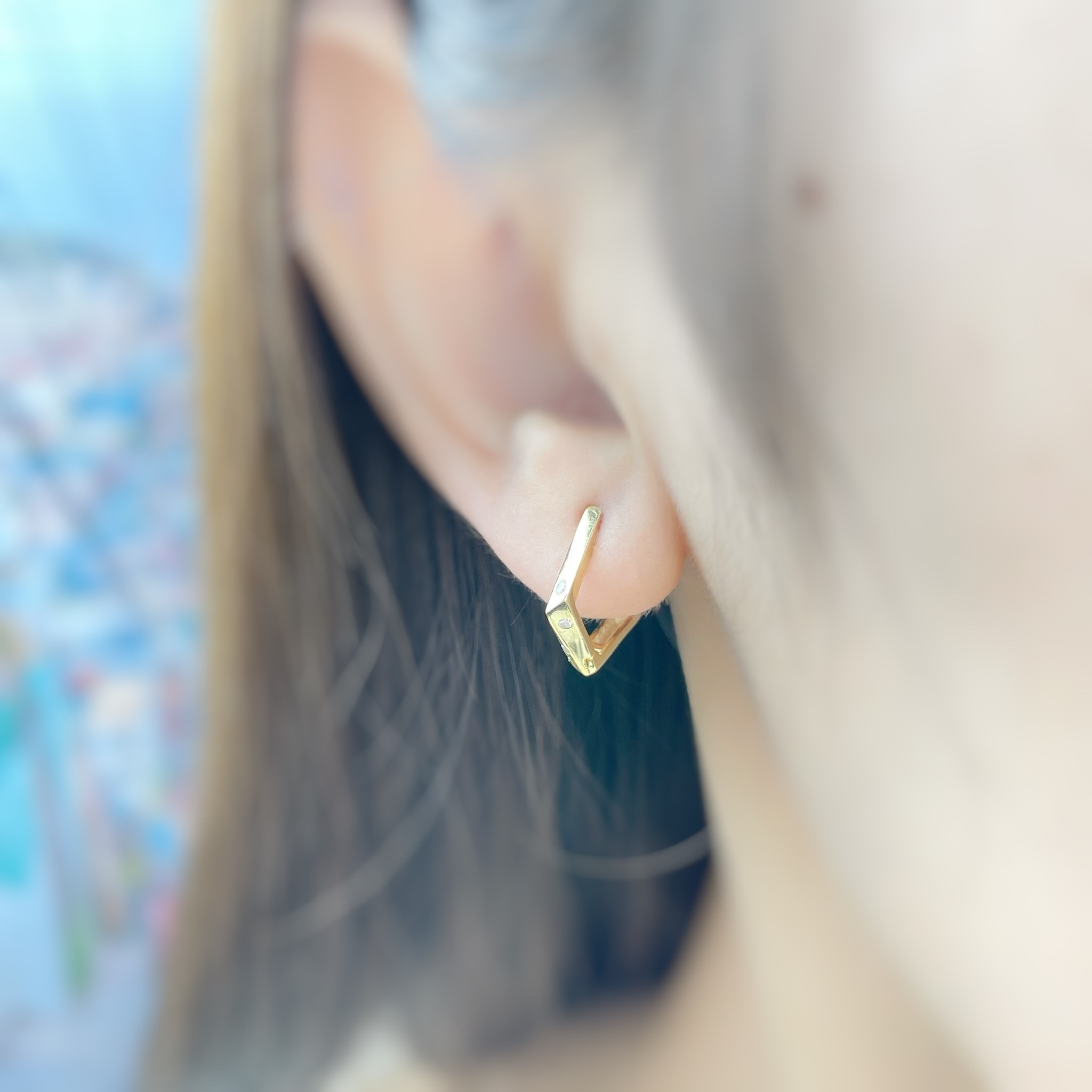 | 925純銀・白金 | 多邊形耳環 (金 / 銀) | EA0357 |