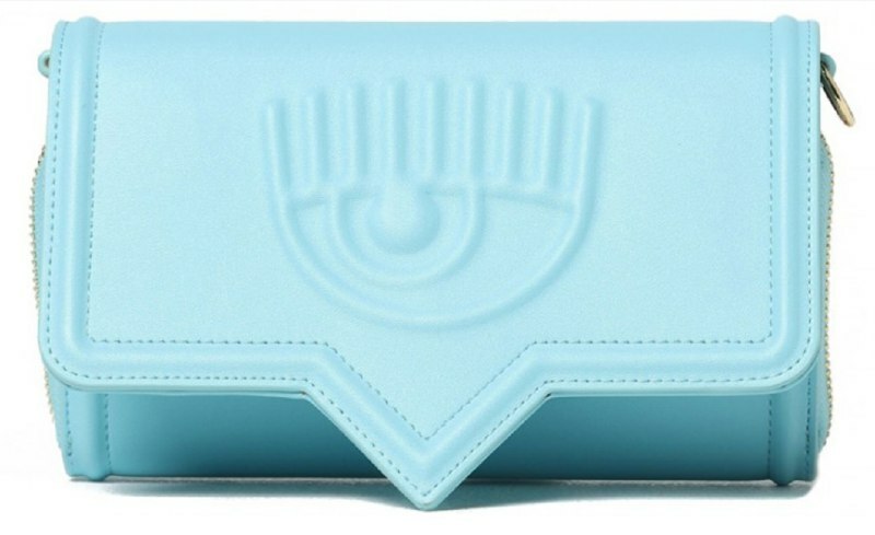 [S] CHIARA FERRAGNI 74SB5PA5 ZS517201EYELIKE CLUTCH BAG WITH CHAIN,BLUE, 8052672352583 (SCF199)