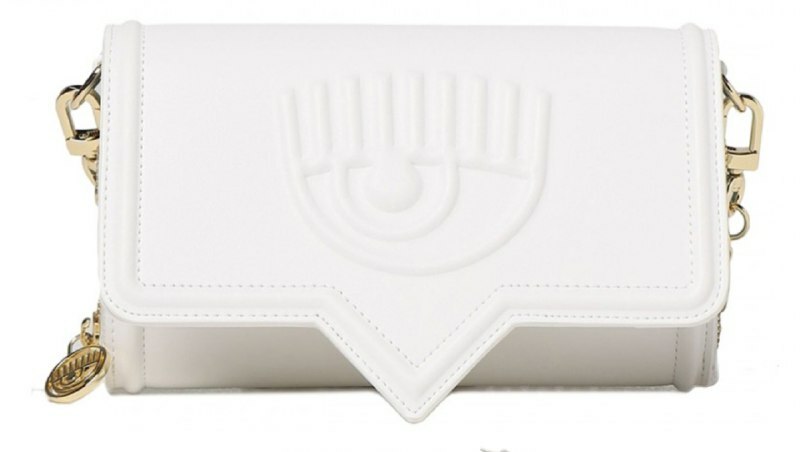[S] CHIARA FERRAGNI 74BS5PA5 ZS517003 EYELIKE CLUTCH BAG WITH CHAIN,WHITE, 8052672427144 (SCF200)