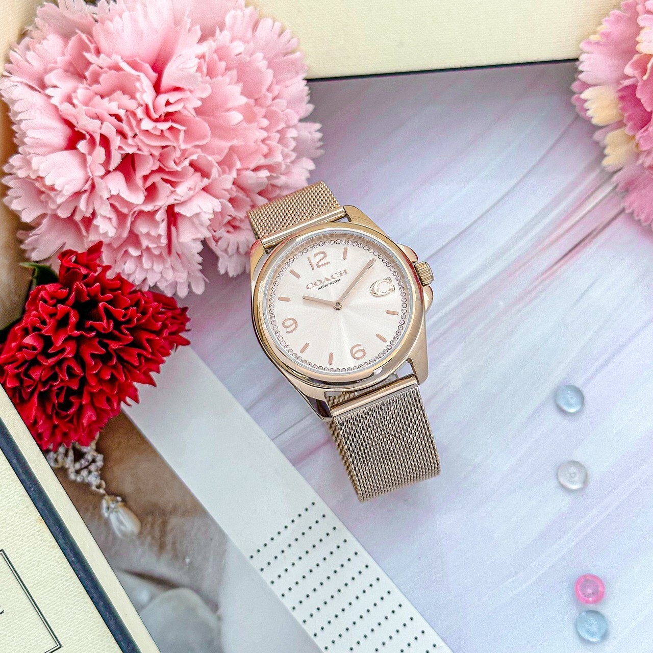 【COACH】C字晶鑽米蘭帶女錶 CO14504143 36mm 現代鐘錶