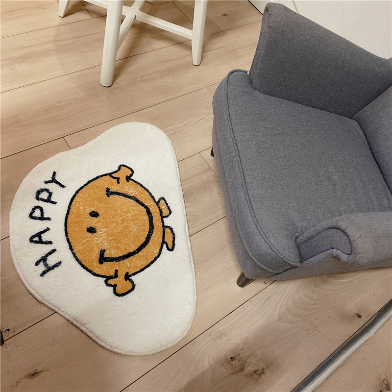 《1953》半圓不規則笑臉happy地墊((仿羊絨))