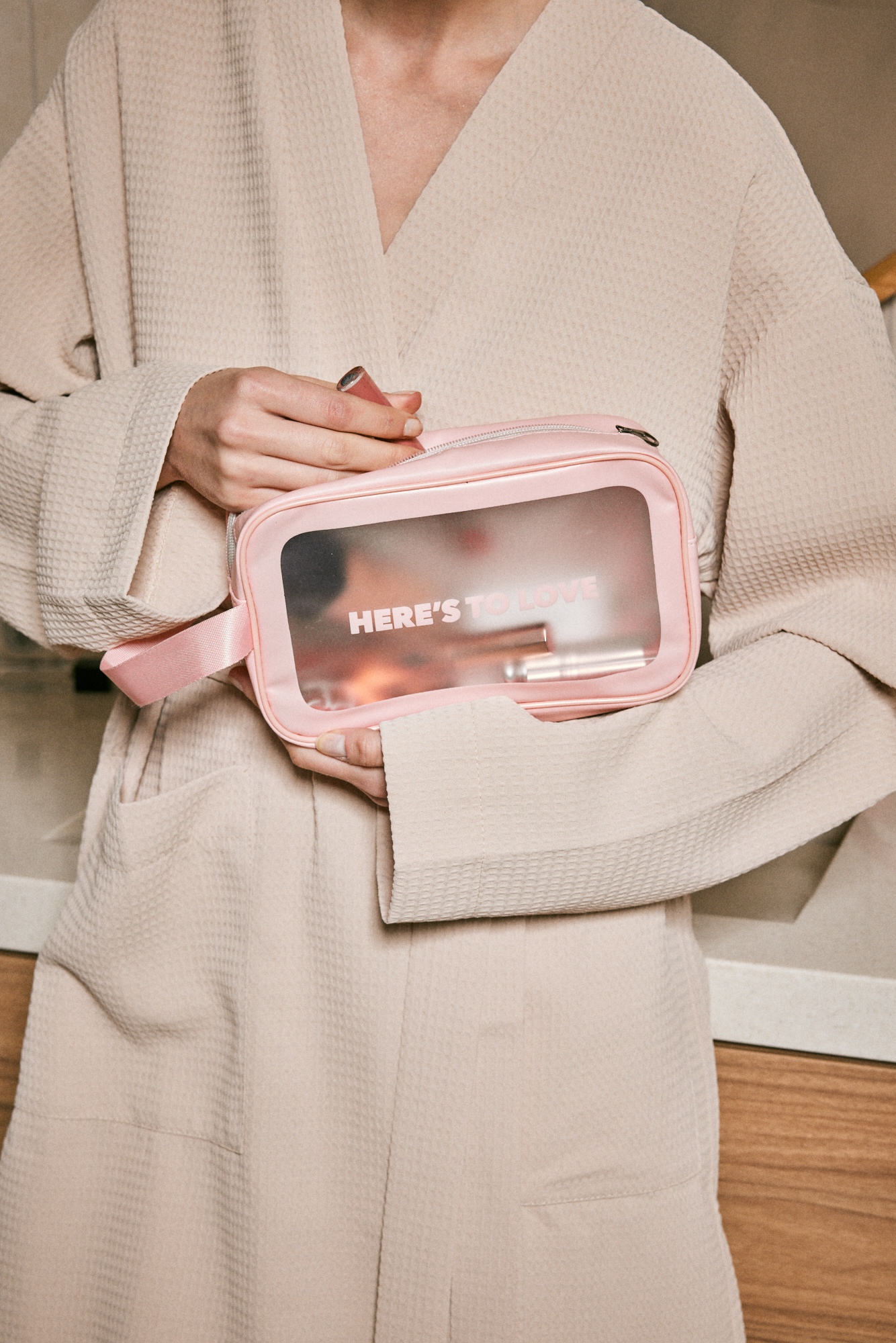 旅行收納袋【伴娘禮物/透明化妝包/收納包】－Heres to Love